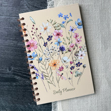 Load image into Gallery viewer, Wildflower Field Undated Daily Planner - Spiral Notebook
