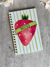 Load image into Gallery viewer, Strawberry Stripes Spiral Notebook