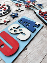 Load image into Gallery viewer, DIY Patriotic Tiered Tray Unfinished Paint Kit