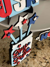 Load image into Gallery viewer, DIY Patriotic Tiered Tray Unfinished Paint Kit