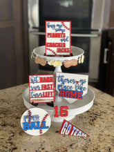 Load image into Gallery viewer, DIY Baseball Tiered Tray Unfinished Paint Kit
