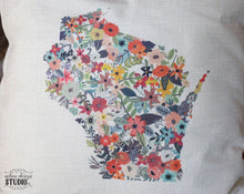 Load image into Gallery viewer, Custom State Floral Pillow