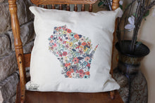 Load image into Gallery viewer, Custom State Floral Pillow