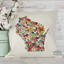 Load image into Gallery viewer, Custom State Floral Pillow