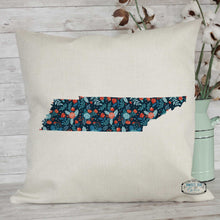 Load image into Gallery viewer, Navy Floral Custom State Throw Pillow