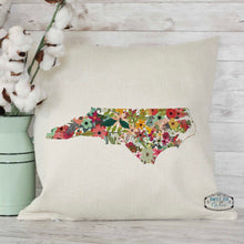 Load image into Gallery viewer, Custom State Floral Pillow