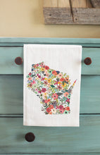 Load image into Gallery viewer, Custom State Floral Tea Towel