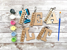 Load image into Gallery viewer, Paint Your Own Custom Initial and Name Tag Keychain DIY Kit