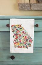 Load image into Gallery viewer, Custom State Floral Tea Towel