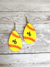 Load image into Gallery viewer, Baseball/Softball custom teardrop earrings
