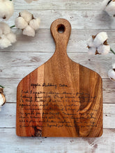 Load image into Gallery viewer, Small Custom Handwritten Recipe Cutting Board
