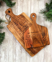 Load image into Gallery viewer, Small Custom Handwritten Recipe Cutting Board