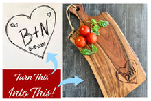 Load image into Gallery viewer, Custom Heart Cutting Board