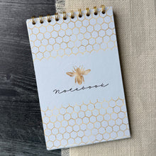 Load image into Gallery viewer, Bees &amp; Honeycomb Spiral Notebook
