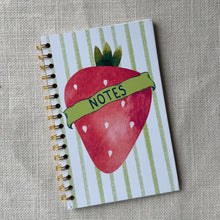 Load image into Gallery viewer, Strawberry Stripes Spiral Notebook
