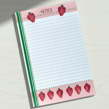 Load image into Gallery viewer, Strawberry Notepads - 5.5”x8.5”
