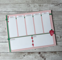 Load image into Gallery viewer, Strawberry Desktop Weekly Planner Notepad
