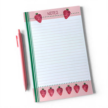 Load image into Gallery viewer, Strawberry Notepads - 5.5”x8.5”
