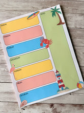 Load image into Gallery viewer, Seaside Desktop Weekly Planner Notepad

