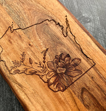 Load image into Gallery viewer, Custom Floral State Cutting Board

