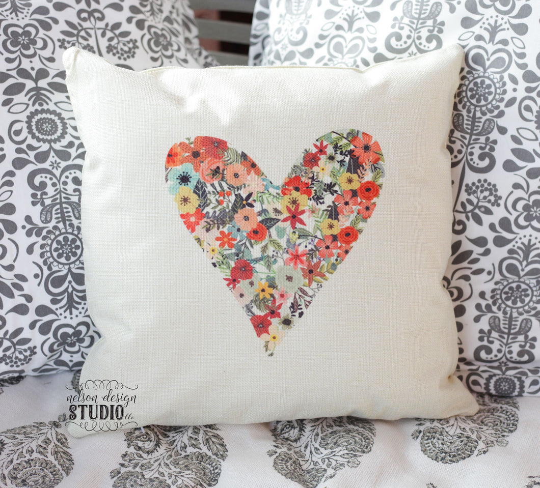 Floral Heart Pillow