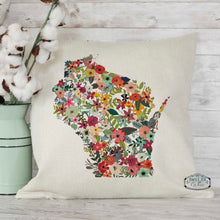 Load image into Gallery viewer, Custom State Floral Pillow
