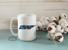 Load image into Gallery viewer, Navy and Red Floral Custom State Coffee Mug
