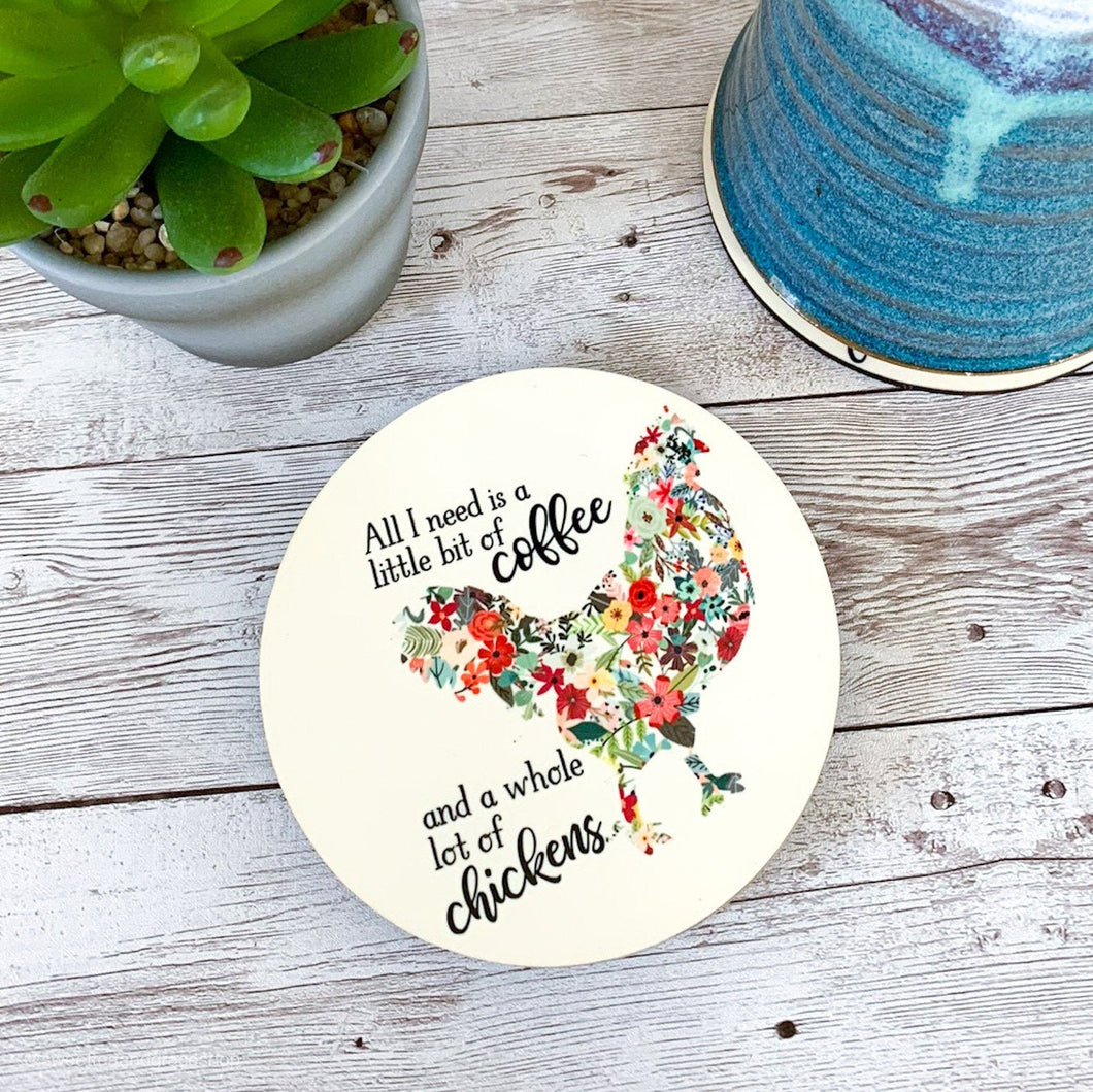 Coffee and Chickens Coaster Set