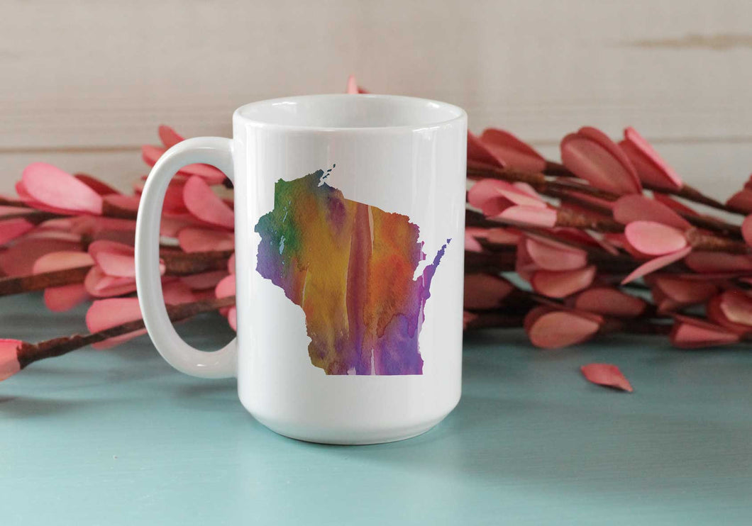 Watercolor custom state coffee cup