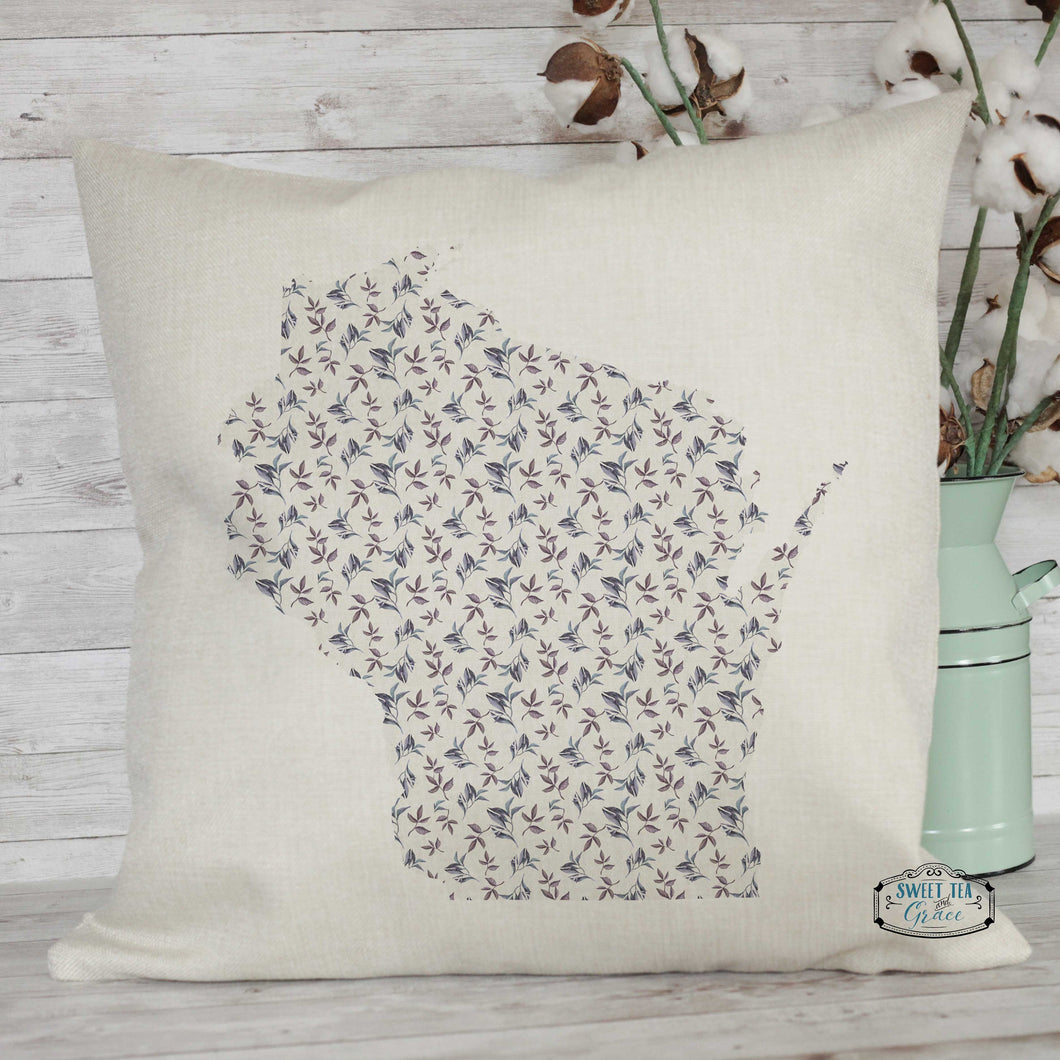 Summer Blue and Purple Flowers Pillow
